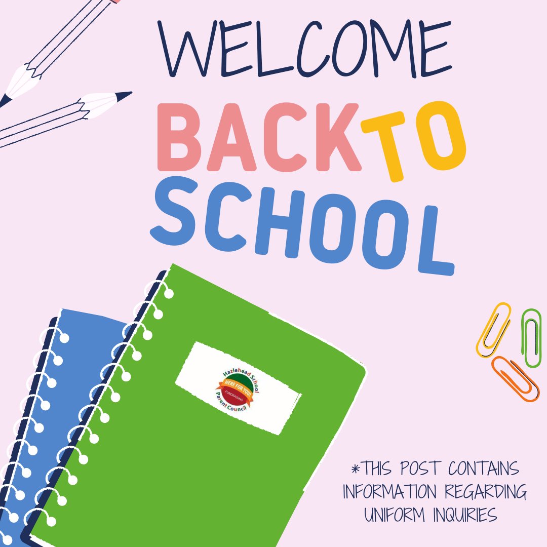 HazleheadC's tweet photo. Welcome to all our new families and welcome back to those returning for another year! We hope everyone had a great first day.

Our uniform site is open but please remember this is dealt with by Michelle, our Parent Council volunteer.

Uniform link ⬇️
https://t.co/esKNDyHjGA https://t.co/8lEF1silKr