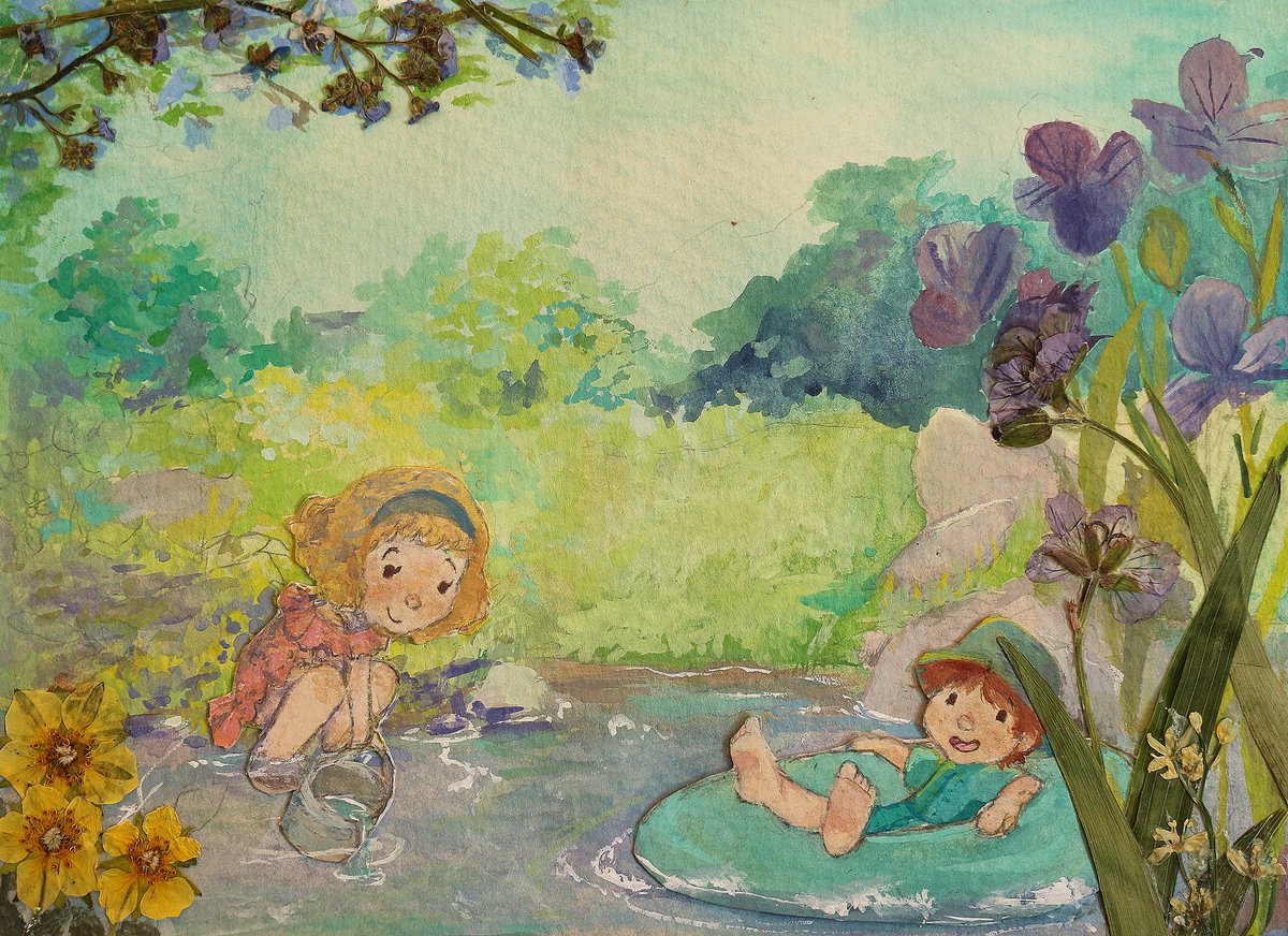 gingerpink11's tweet photo. in the fields 
#watercolor #watercolorpainting #flowerpress #flowerpressing #vintage #vintagestyle #vintageart https://t.co/n7h5a7NLsW