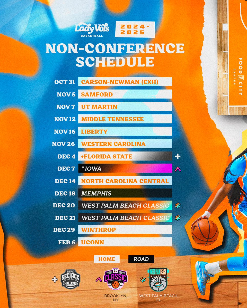 Mark those calendars 🗓

Presenting the 2024-25 Tennessee Lady Vols non-conference slate!

Details » 1tn.co/4cAUbl1