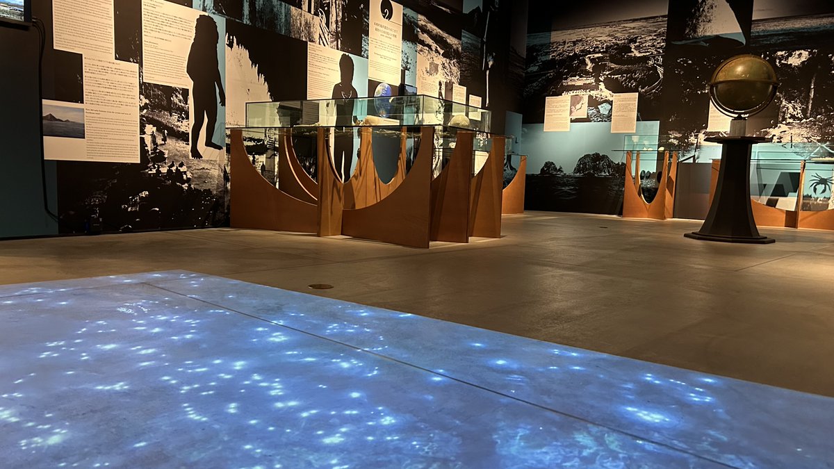 インターメディアテクで開催中の特別展「海の人類史」。好評をいただいているようで嬉しいかぎりです。床とスクリーンで展開している海の映像は、本展のため昨夏に撮影したもの。夏の東京駅前で、人類が海で何をしようとしてきたのかを体感してください。入場無料。10/6まで。
intermediatheque.jp/ja/schedule/vi…