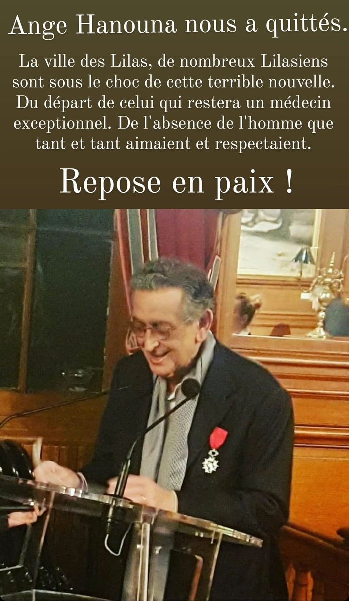 Ange Hanouna nous a quittés !

En lien avec ses proches, la <a href="/VilledesLilas/">Ville des Lilas</a> rendra à ce médecin exceptionnel, à cette personnalité remarquable, l'hommage qu'il mérite.

Nous pensons à sa famille et à ses proches. Repose en paix Ange !