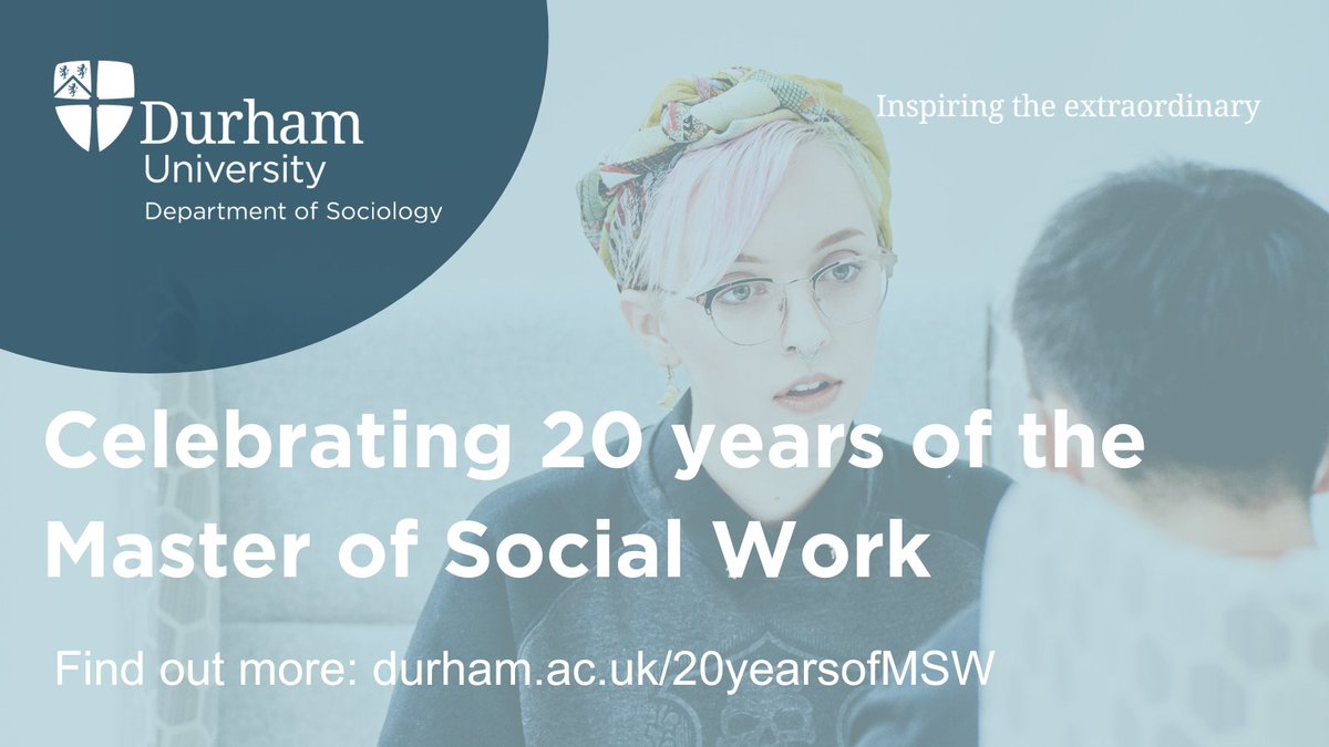 Durham University (@durham_uni) on Twitter photo .<a href="/DurhamSociology/">Durham Sociology</a>'s Master of Social Work is celebrating 20 years!
🤝Since launching over 500 graduates of MSW have gone on to work in social work around the world
🎓Students graduating with MSW have 100% employment rates.
Congratulations MSW! 🎉
👉 durham.ac.uk/20yearsofMSW .<a href="/DurhamSociology/">Durham Sociology</a>'s Master of Social Work is celebrating 20 years!
🤝Since launching over 500 graduates of MSW have gone on to work in social work around the world
🎓Students graduating with MSW have 100% employment rates.
Congratulations MSW! 🎉
👉 durham.ac.uk/20yearsofMSW