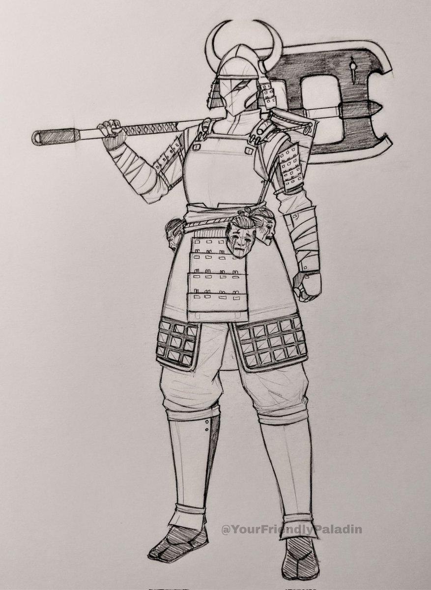 YaFriendPaladin's tweet photo. Hitokiri armor set idea from a while back!

#ForHonor https://t.co/8TMLozqEFy