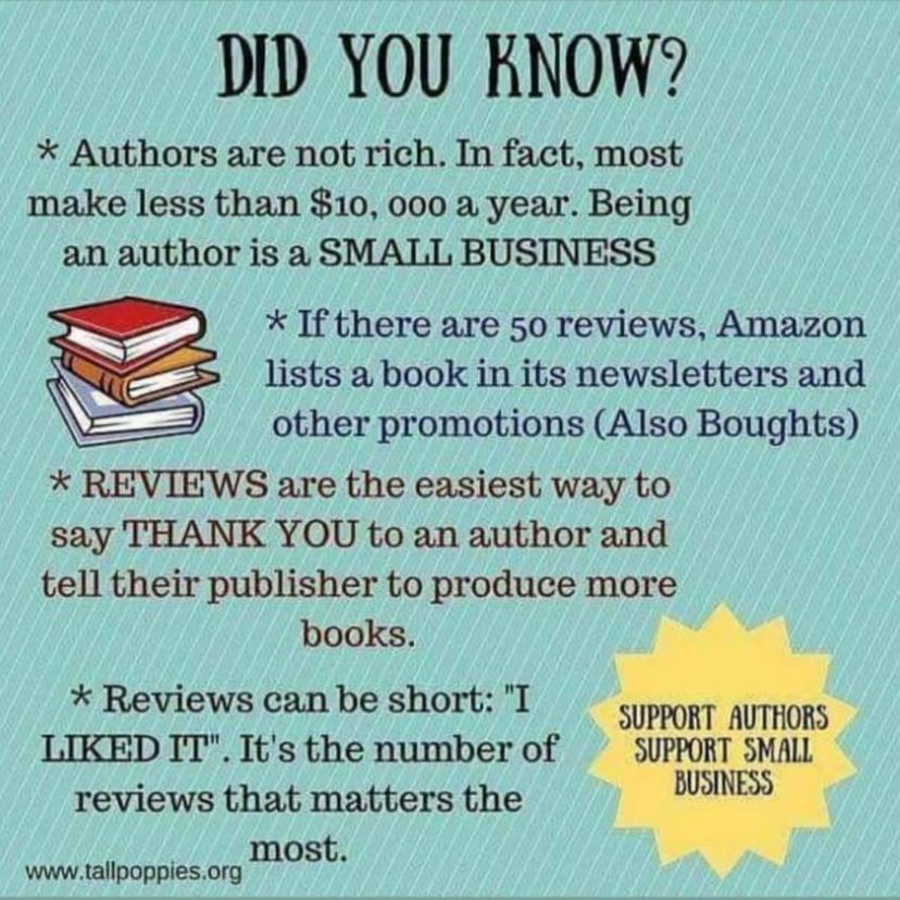 Leave some review love for the books you've enjoyed. It helps us authors more than you know! 
#love #books