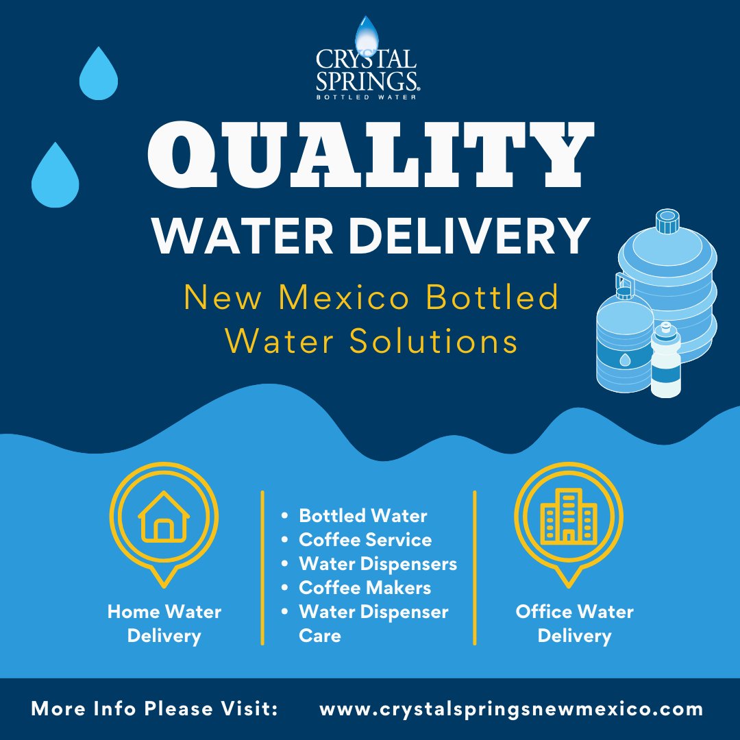 h2oitsthatgood's tweet photo. Enjoy quality drinking water delivered straight to your home or office with Crystal Springs water delivery services! 💧Trusted by New Mexicans for quality water that tastes better! https://t.co/XoODys57S0 https://t.co/nXuWR77gsI