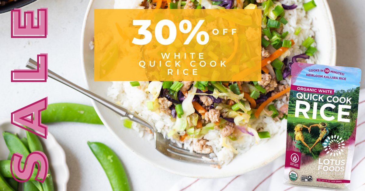 Lotus Foods (@lotusfoods) on Twitter photo .<a href="/LotusFoods/">Lotus Foods</a>' sustainably-sourced Organic Quick Cook Rice is cherished for its tender texture, fragrant aroma, and delicate flavor that enhances any dish. Enjoy 30% OFF in our online store, no code needed โก๏ธ bit.ly/3AtP4FZ #lotusfoods #sale #sustainableagriculture .<a href="/LotusFoods/">Lotus Foods</a>' sustainably-sourced Organic Quick Cook Rice is cherished for its tender texture, fragrant aroma, and delicate flavor that enhances any dish. Enjoy 30% OFF in our online store, no code needed โก๏ธ bit.ly/3AtP4FZ #lotusfoods #sale #sustainableagriculture
