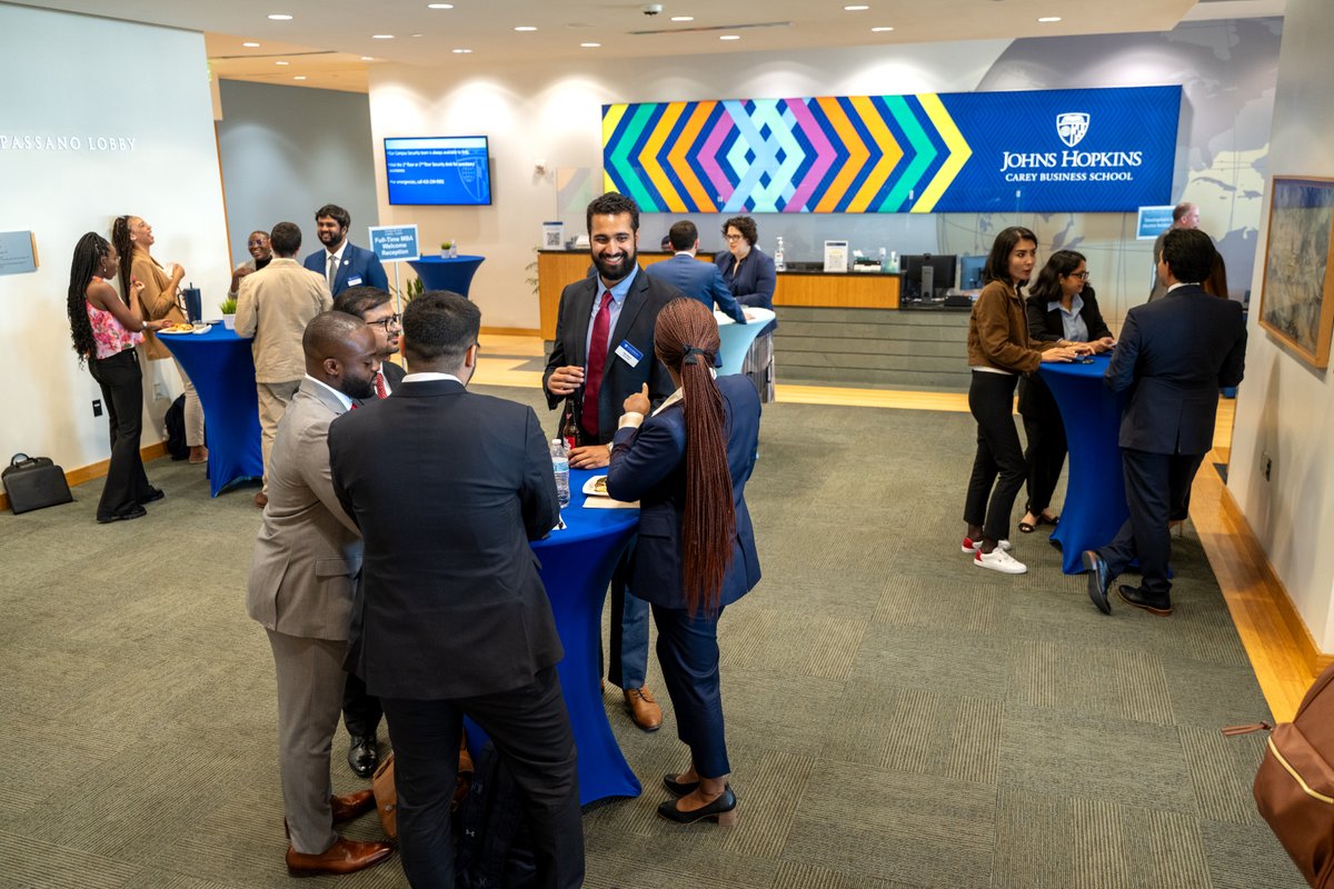 JHUCarey's tweet photo. Welcome to our #FullTimeMBA Class of 2026! Students began their journey during Carey Business School’s Foundations Week. Networking opportunities, experiential learning sessions, and skills boot camps set students for success as they #BuildForWhatsNext! https://t.co/92xDUfeNeg