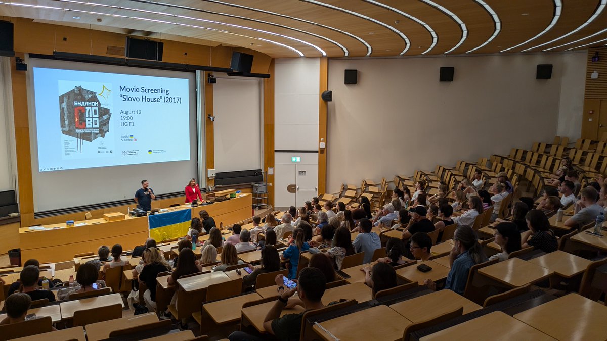 uasaz_ch's tweet photo. Last Tuesday, on Aug 13, we screened a documentary “Slovo House”, directed by Taras Tomenko. The screening was organised in collaboration with the World Ukrainian Cooperation Society. Thank you to everyone who helped organize the event and to all who joined us for the screening! https://t.co/5Jjiig52az
