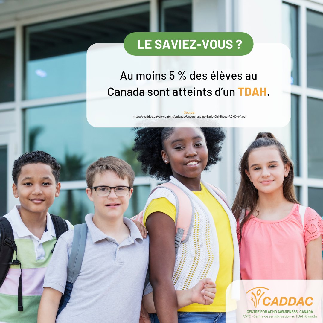 Bien que le #TDAH soit le trouble neurodéveloppemental le plus courant affectant l’apprentissage des élèves au Canada, les ministères provinciaux de l’éducation et le gouvernement fédéral n’ont toujours pas reconnu officiellement le TDAH comme un risque pour l’apprentissage.