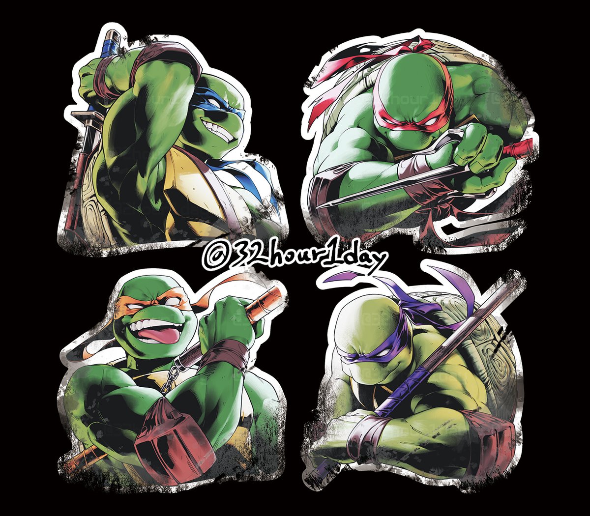 #OneAndOnly40ステッカー企画 
4명 개별 스티커 추가 제출했어요. 즐겁게 그렸습니다😊👍👍👍👍