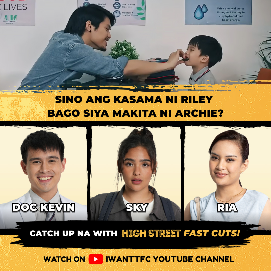 ABSCBN's tweet photo. No need to guess – just watch #HighStreetFastCuts! 💛

Catch up FASTER with FAST CUTS edit of #HighStreet on the iWantTFC YouTube channel! https://t.co/IYqU7HKNzX