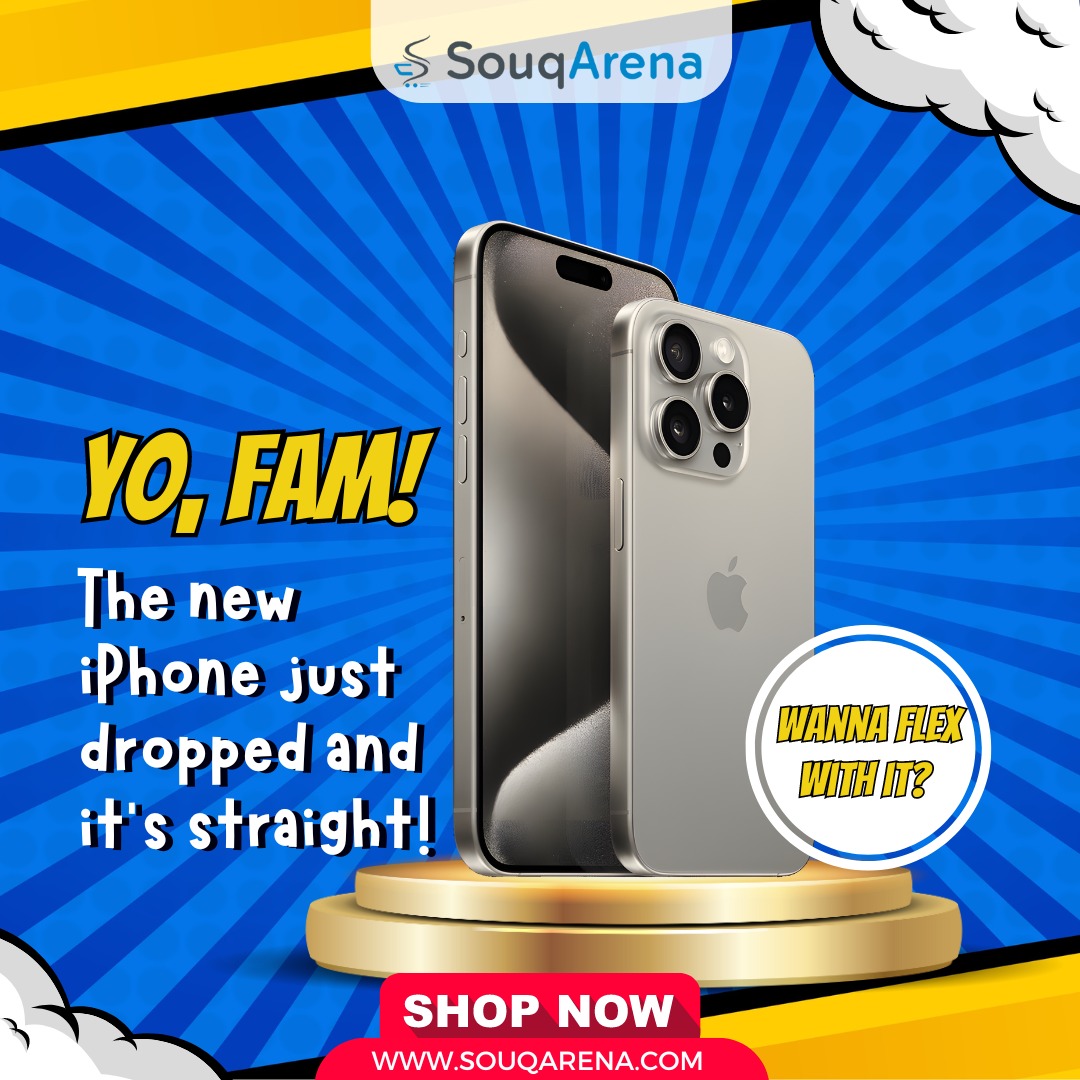 Yo, squad! 
The latest iPhone just hit the scene, and it’s fire! Ready to flex? 
.
📧 SouqArena.com
.
Snag yours now at Souqarena! 
#NewiPhone #FlexTime #Souqarena #TechInStyle #gadgets #souqarena #TechTrivia #souqarena #souqarenatech #souqarenavibes #dreamgadgetday