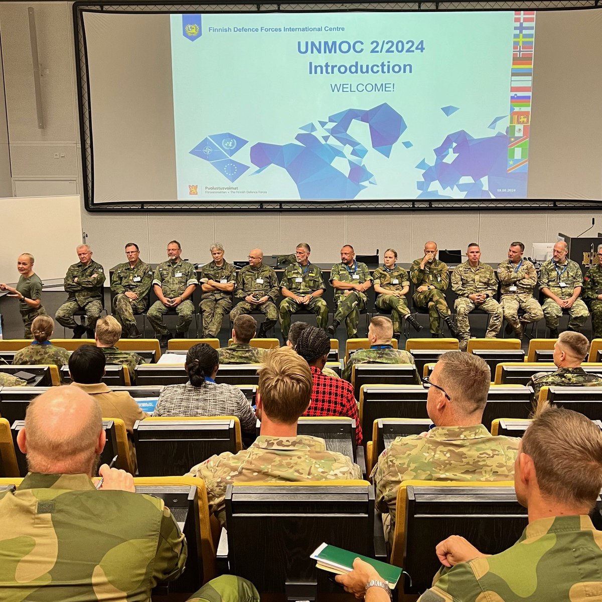 FINCENTFI's tweet photo. The UN Military Observer Course number 131 has officially started!
During the next 3 weeks course participants from 14 countries will learn the basic skills needed to work as a UNMO. The international instructor team is ready to give their all & pass on their experiences #UNMOC https://t.co/b9FOSqT5GH