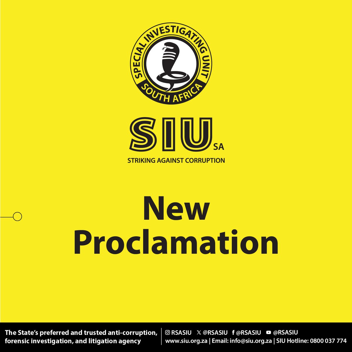RSASIU's tweet photo. SIU is authorised to investigate allegations of serious maladministration at the O.R. Tambo District Municipality for the procurement of five contracts related to the construction of water supply structures https://t.co/L2tBLvwXfG