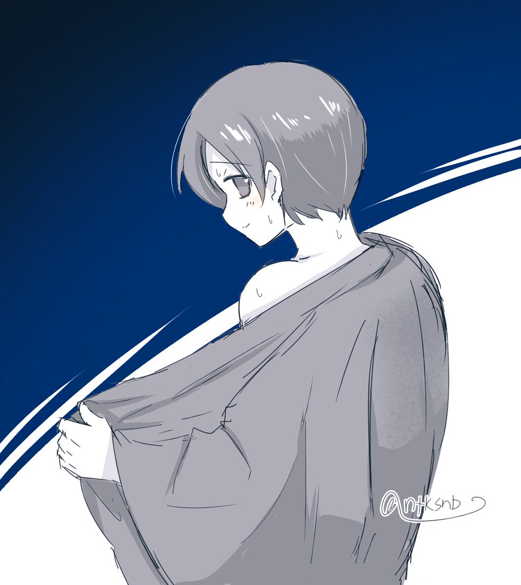 「夏、夜、汗、何も起きないわけがなく… 」|ナツキ シノブのイラスト