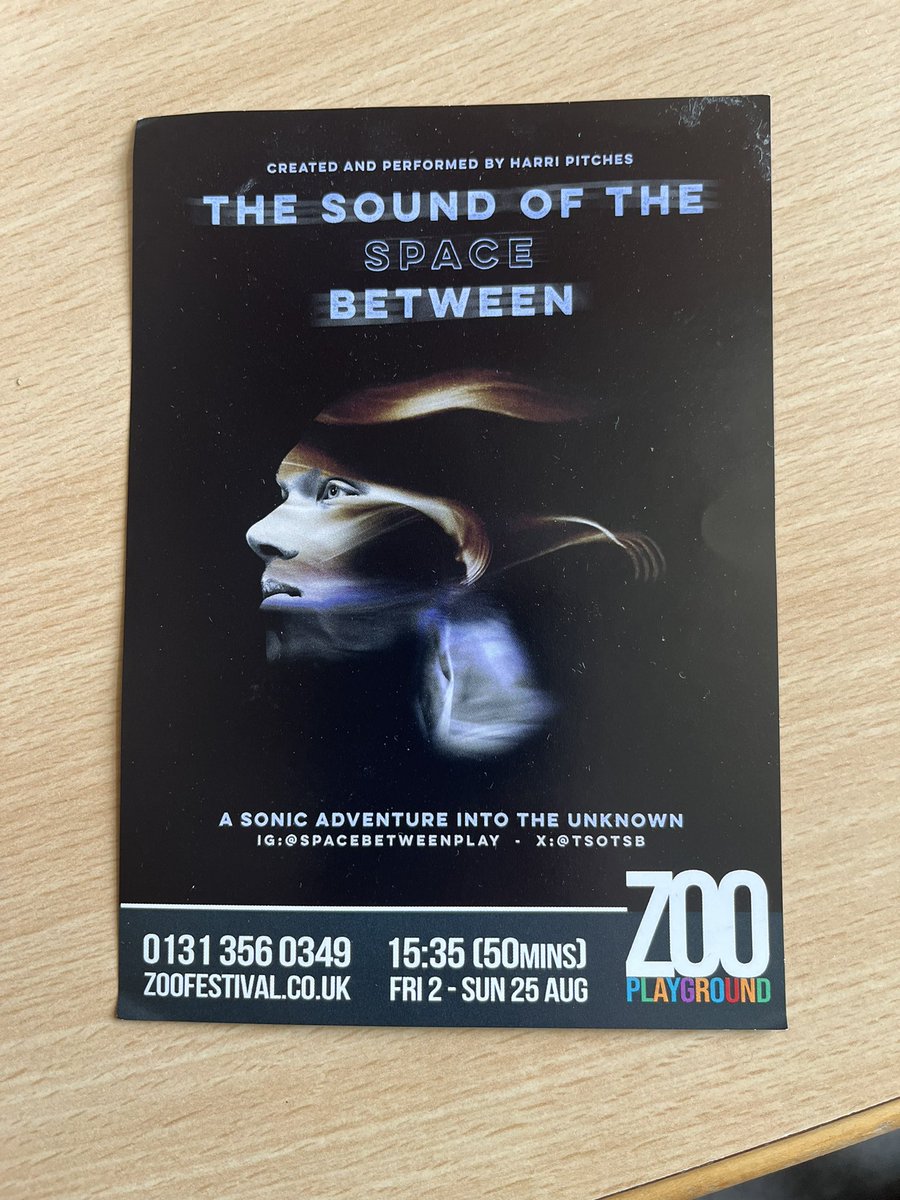 TimLarkfield's tweet photo. The Sound of the Space Between is a stunning and profoundly moving piece of work - Harri Pitches is mesmerising in this journey into half-remembered places trapped in time by grief and loss #EdFringe https://t.co/wDFQC7Gxof