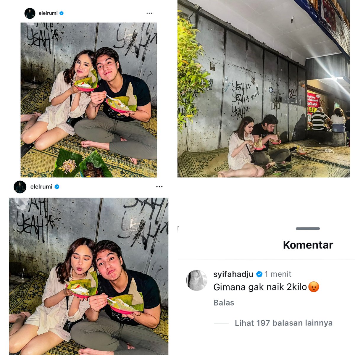 kagetttt lucuuuuuu bangettt plisss akhirnya El Rumi post berdua sama Syifa lagi makann😭😭🤏🤏❤️❤️

kemarin Cipa yang upload bedua di story sekarang El ngga mau kalah langsung upload di post ngga tuhh gemess parah😭😭🤍🤍🤍

Cipel jayaaaa jayaaa bangettttt🤏