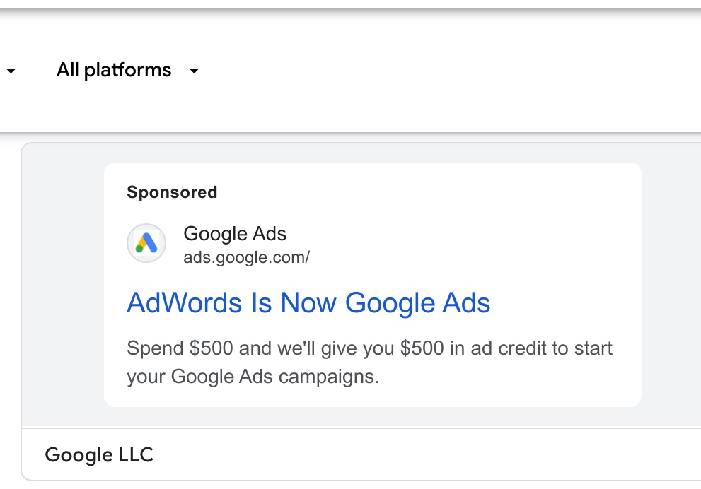 Dcdigitalpro's tweet image. how long ago did @GoogleAds rebrand from Google #AdWords?   

I wonder is this like “Adwords is now Google Ads” just had the highest expected CTR and the auto applied recommended  settings doesn’t know that isn’t the product name, for years now 😂