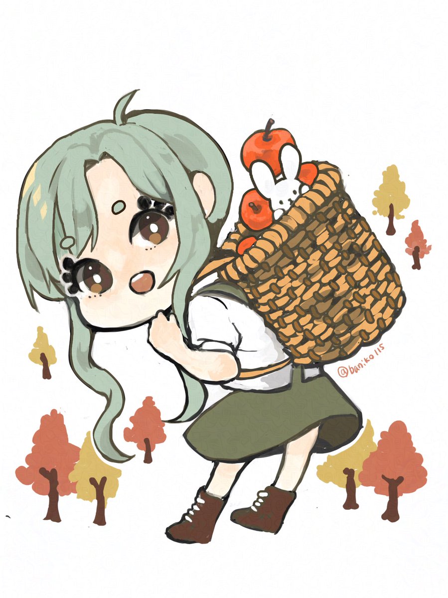 りんご屋さん🍎🐰　#創作　#絵描きさんと繫がりたい