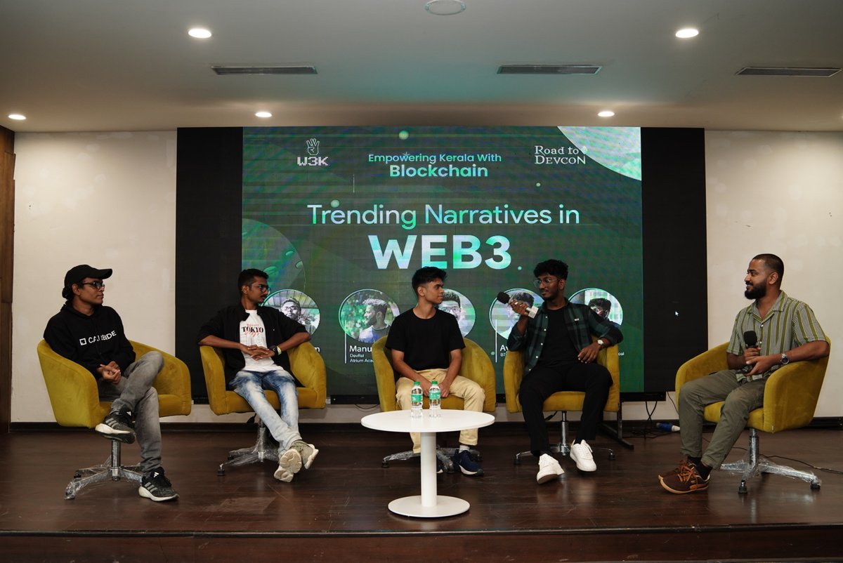 neilnicks3's tweet photo. Just attended the incredible "Empowering Kerala with Blockchain" event by @Web3_kerala  at @startup_mission ! 🎉 Had the privilege to connect with an amazing Web3 community and the program was very fun and knowledgeable . The future is promising! 🚀 #Blockchain #Web3 #Innovation https://t.co/esMDPr8II0