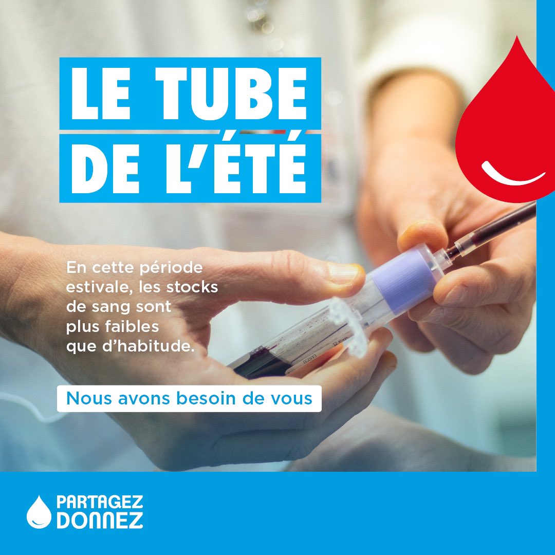 #MardiConseil 🩸 Avec le #DonDeSang, 1 heure suffit à sauver 3 vies ! 
Vous pouvez donner ? N'attendez plus, les réserves sont basses.

Des centres de collecte sont disponibles partout en France👉 dondesang.efs.sante.fr/trouver-une-co…