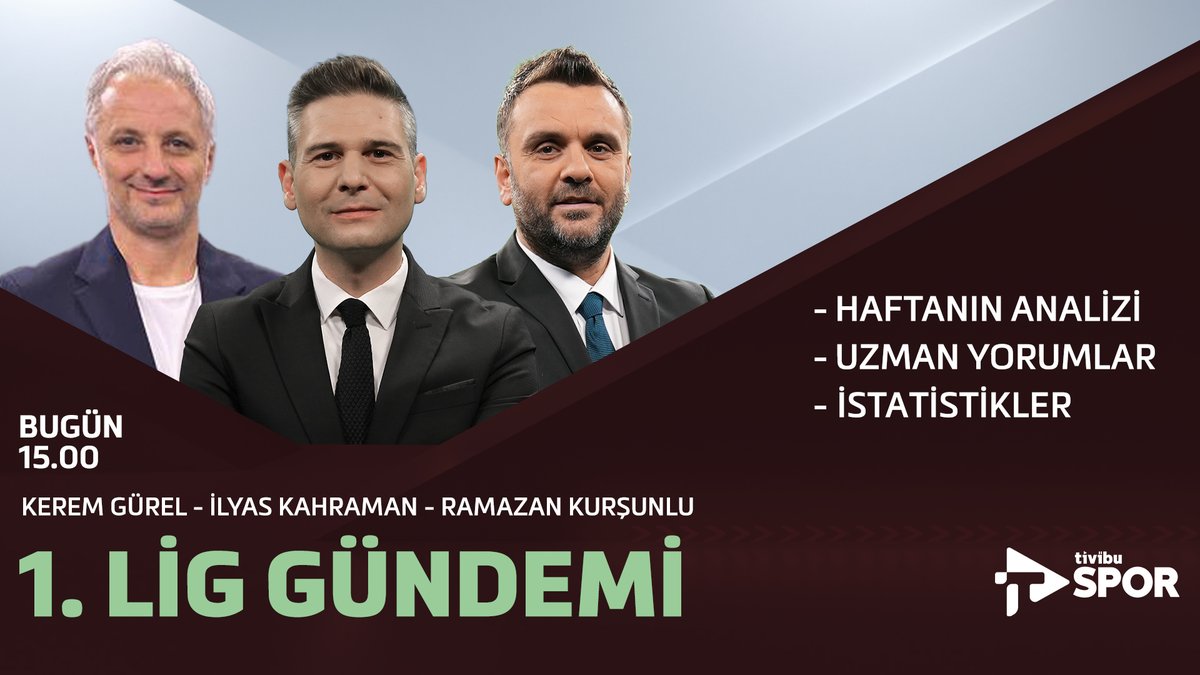 Tivibu Spor (@tivibuspor) on Twitter photo 1. Lig'de geride bıraktığımız haftayı ve oynanan karşılaşmaları <a href="/Kerem_Gurel/">Kerem Gürel</a> konukları <a href="/ilyas10kahraman/">İlyas Kahraman</a> ve <a href="/Ramazan_Krsnlu/">Ramazan Kurşunlu</a> ile değerlendiriyor! 1. Lig'de geride bıraktığımız haftayı ve oynanan karşılaşmaları <a href="/Kerem_Gurel/">Kerem Gürel</a> konukları <a href="/ilyas10kahraman/">İlyas Kahraman</a> ve <a href="/Ramazan_Krsnlu/">Ramazan Kurşunlu</a> ile değerlendiriyor!