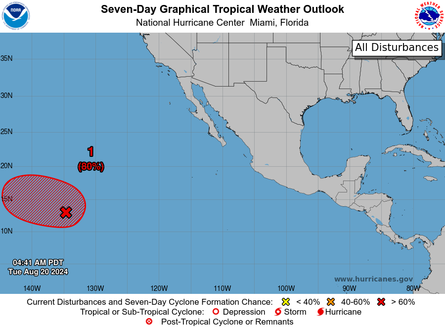 LimWeather's tweet photo. D81 CPAC/D98 EPAC #HurricaneSeason2024
8am EDT
#Invest90E and #Invest91E have merged and has 80% chance to become a TC in 2 and 7 days
#Hawaii interests should watch this closely
Next name:#Hone/#Hector
#Tropicswx #wxtwitter #HurricaneSeason #90E #EP90 #HIwx #EP91 #91E https://t.co/AbOe0WophD