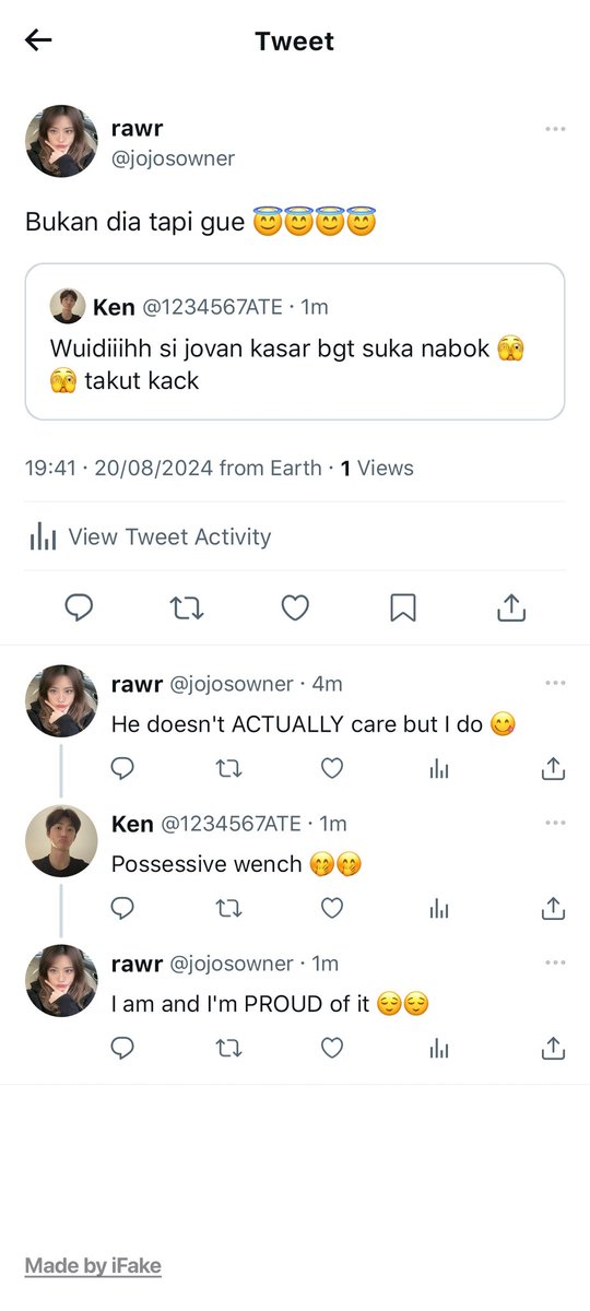 lunatrik's tweet image. Posesip bukan karena cemburu, tapi karena kasian cowonya udah stres ntar tambah stres ngeladenin orgil (lagi) 😇😇😇

Jorory one-tweet au
Of course ini hadeha y guys
#spellbound #EYS