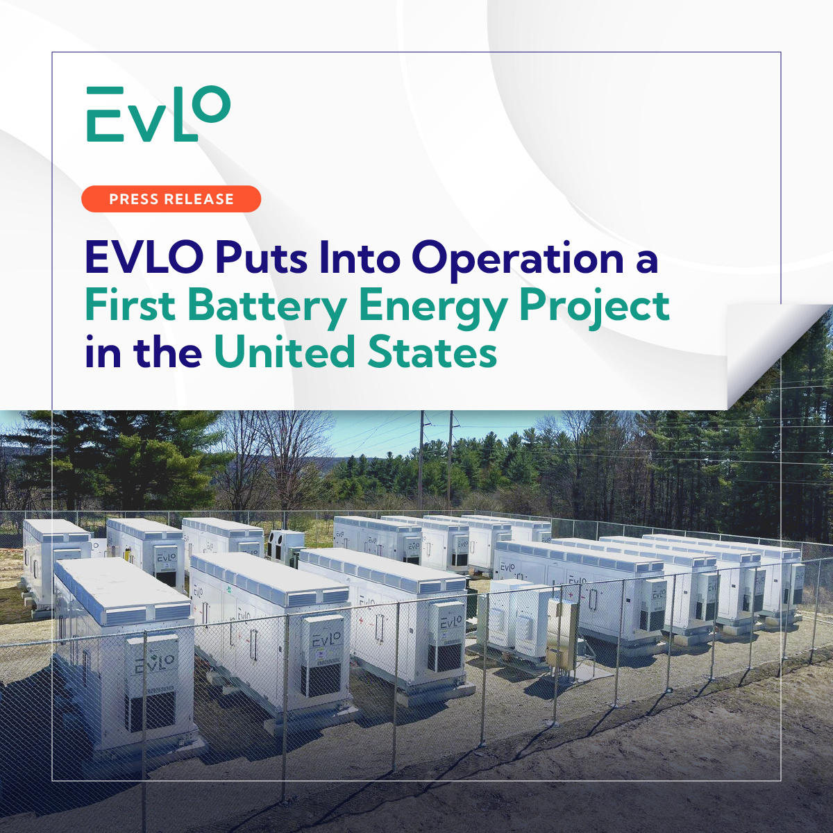 EnergyEvlo's tweet photo. EVLO puts into operation a first battery #EnergyStorage system in the USA. Located in Vermont, the #BESS project will help increase the amount of #RenewableEnergy available to the New England grid. 
See the press release: https://t.co/WsBgJHdCJt https://t.co/fubQI8RX3l