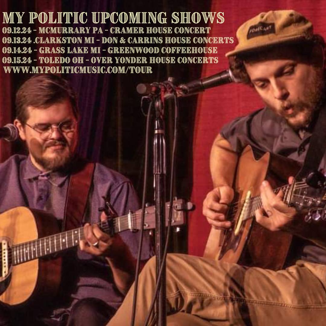 We've got some shows coming up in September!! This will be our first time in Michigan! Hope to see y'all out there! 
mypoliticmusic.com/tour