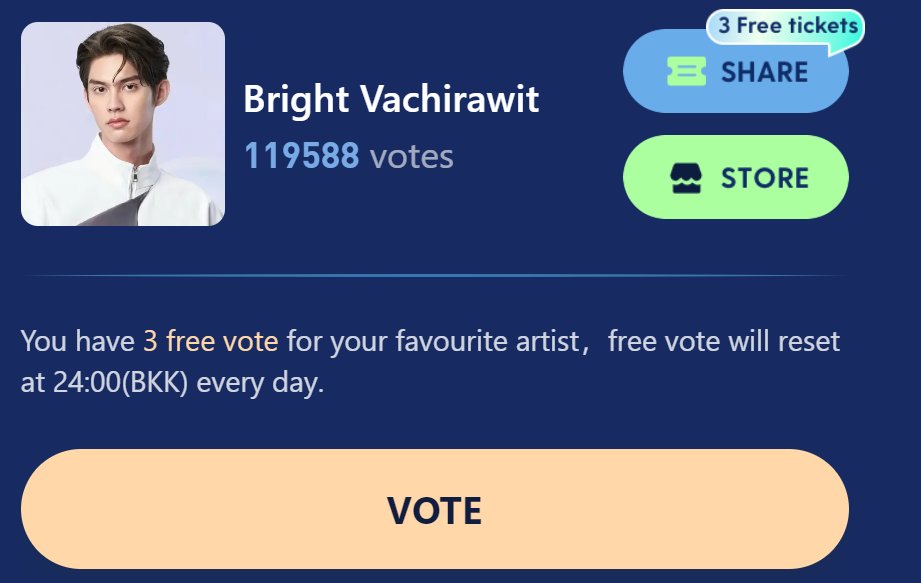 Because of fans' support and love, <a href="/bbrightvc/">bright</a> gains the second place now, and probably gets free large screen support!
come to vote for your boy now, and want more free tickets, please send me messages, we offer free tickets activity for fans
haloocean.com/?sid=ach5c3ca 
#bbrightvc