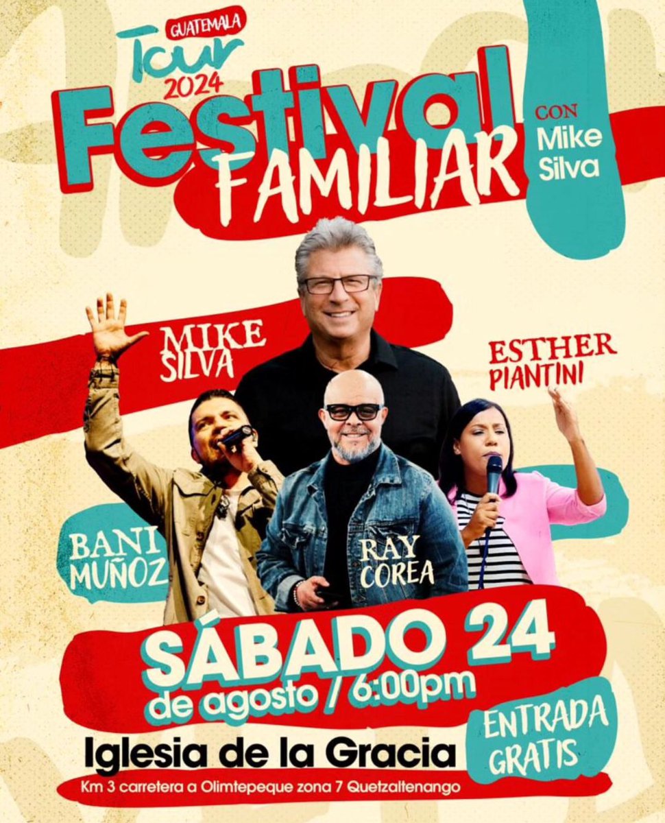 Xela!! Nos echemos este sábado y domingo junto a Mike Silva! Será un tiempo de Dios para el occidente! No te lo pierdas!