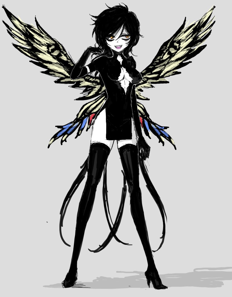 「#お前が描いた創作女子を見せろ 全体的に黒い 」|原稿の弁柄丸のイラスト