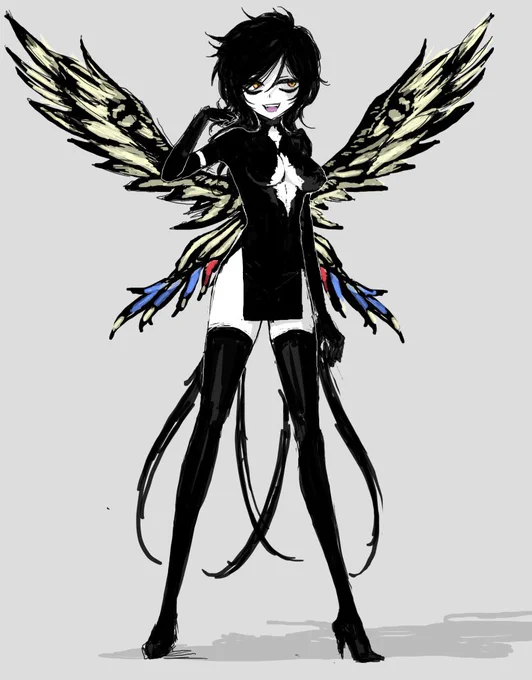 #お前が描いた創作女子を見せろ 全体的に黒い 