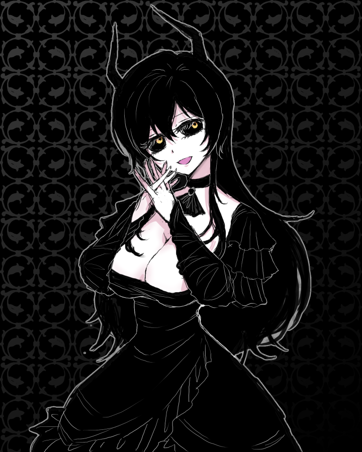 「#お前が描いた創作女子を見せろ 全体的に黒い 」|原稿の弁柄丸のイラスト