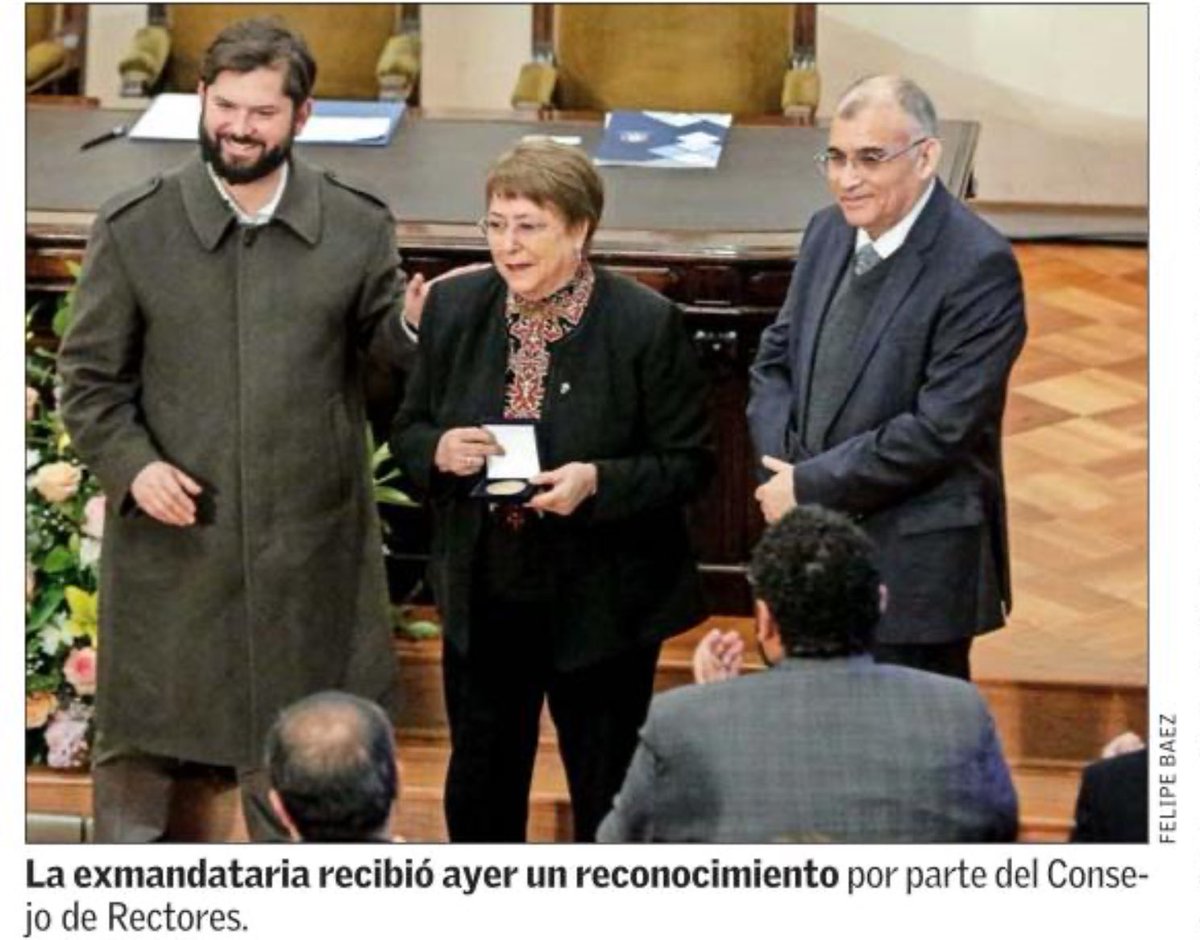 pmolinaarmas's tweet photo. Curioso q el Consejo de Rectores rinda homenaje a Bachelet por su política de gratuidad q desfinancia progresivamente a las universidades, afectando su calidad. La gratuidad no ha tenido mayor impacto en el acceso de sectores + vulnerables. https://t.co/wMQMlTBN2A