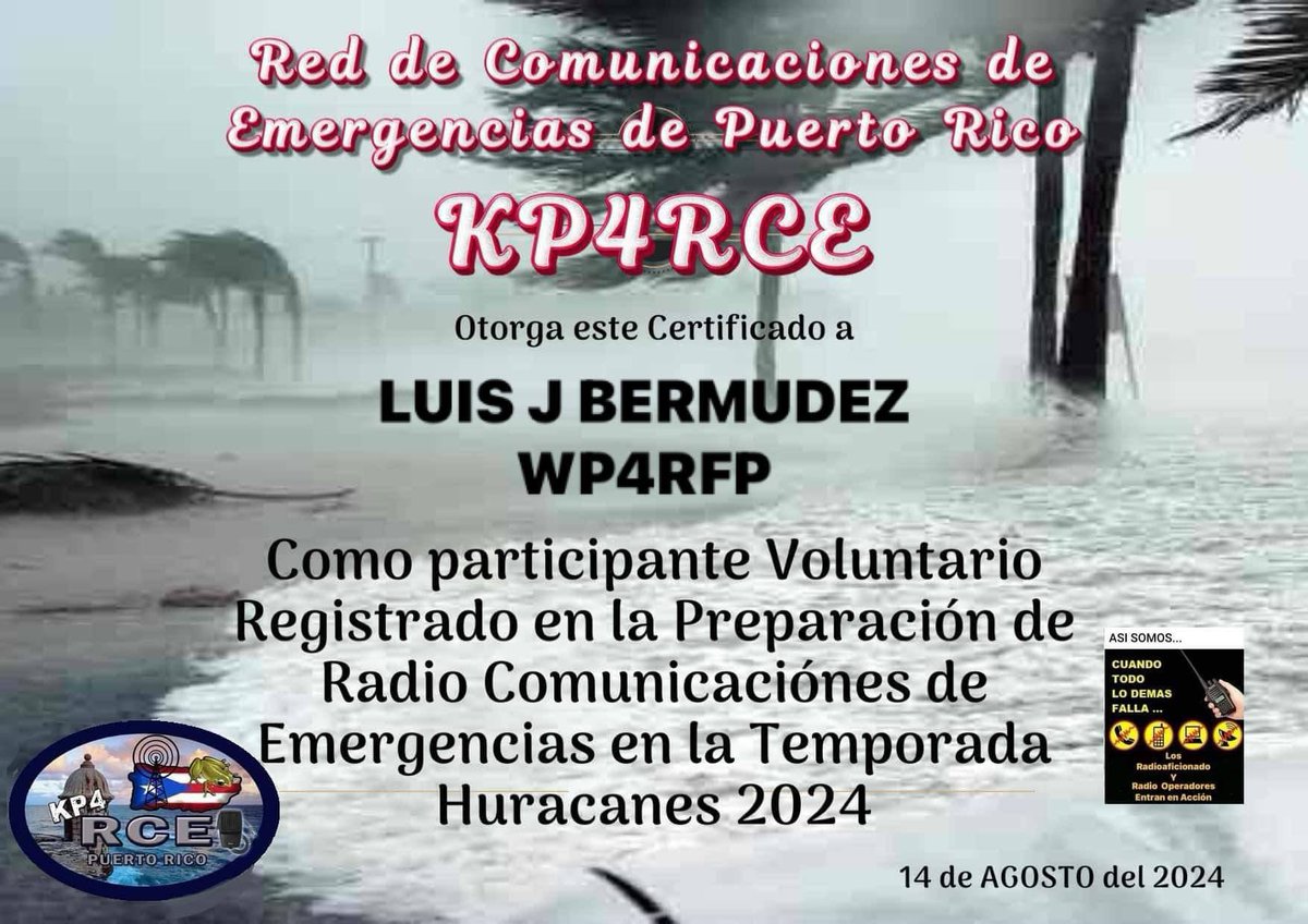 WP4RFP's tweet photo. KP4RCE https://t.co/HIr3KMgZOR