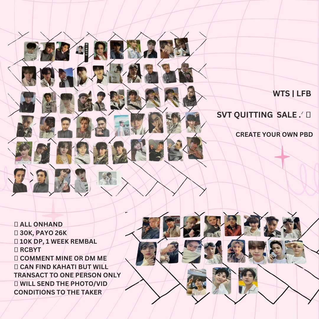 multi_cart's tweet photo. wts | lfb
svt quitting  sale .ᐟ 𖤐
𖦹 all onhand

𖦹 30k, payo 26k
𖦹 10k dp, 1 week rembal
𖦹 RCBYT
𖦹 comment mine or dm me
𖦹 can find kahati but will transact to one person only
𖦹 will send the photo/vid conditions to the taker
𖦹 make your own pbd https://t.co/AkXdjtYxGm