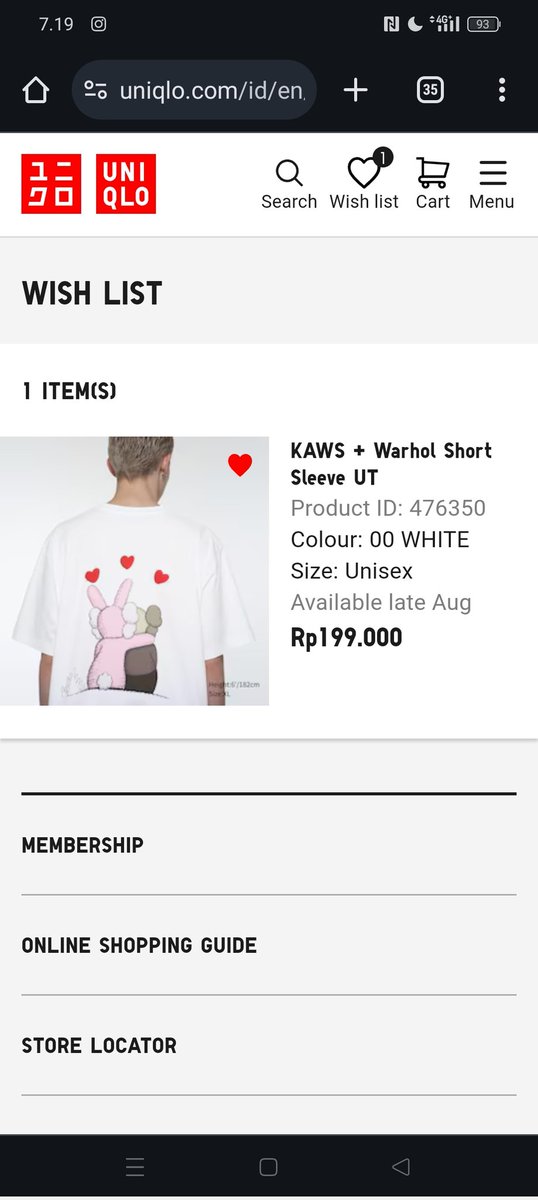 Yani5291's tweet photo. @aMrazing Koleksinya kaws asli cakep banget. Jadi pengen punya Short Sleeve UT https://t.co/pKlXXRQfI1