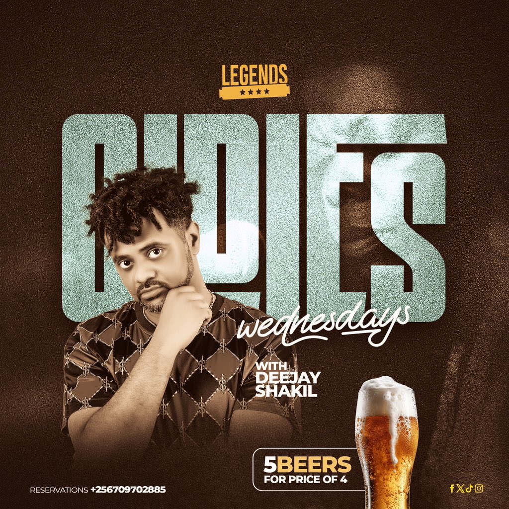 LegendsKla's tweet photo. Travel back in time every Wednesday with DJ Shakil ๐ง
Gather your crew for the ultimate throwback tunes & enjoy 5 beers for the price of 4 ๐ป๐
Don't miss out ๐
#OldiesWednesdays
#FlashbackBeats https://t.co/fA8j5QwzQR