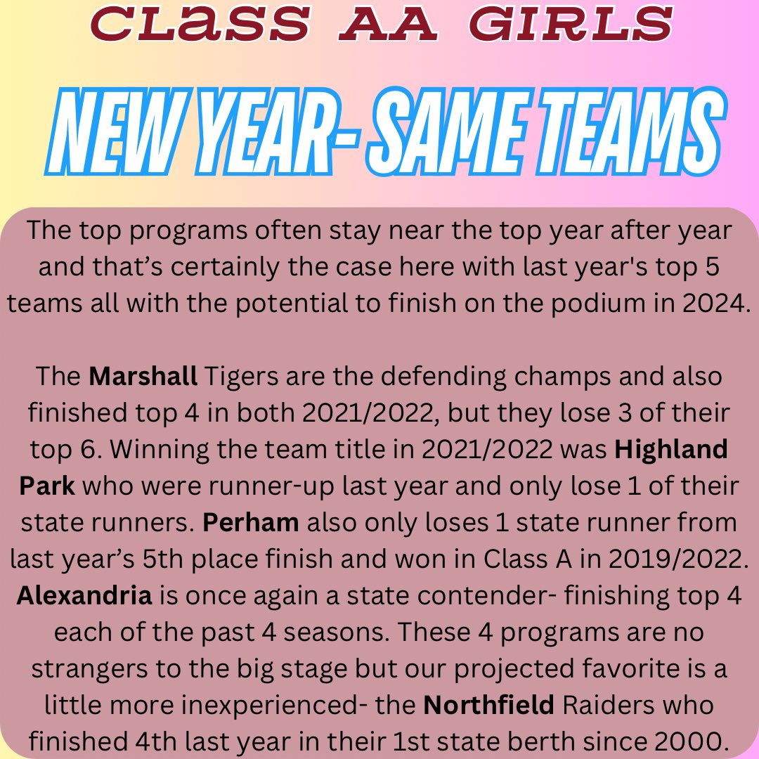 IceColdXC's tweet photo. Girls storylines for the 2024 XC season https://t.co/IHKFd9SUbI