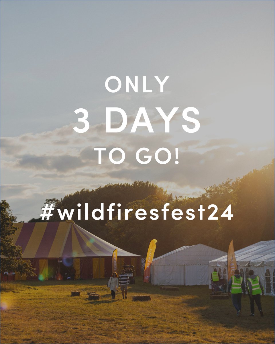 IT'S THE FINAL COUNTDOWN...! With only 3 days to go our team are busy on site making sure everything is ready for your arrival on Friday. Whatever you do this weekend, don't forget to use #wildfiresfest24 to capture your favourite moments of Wildfires 2024. See you there!