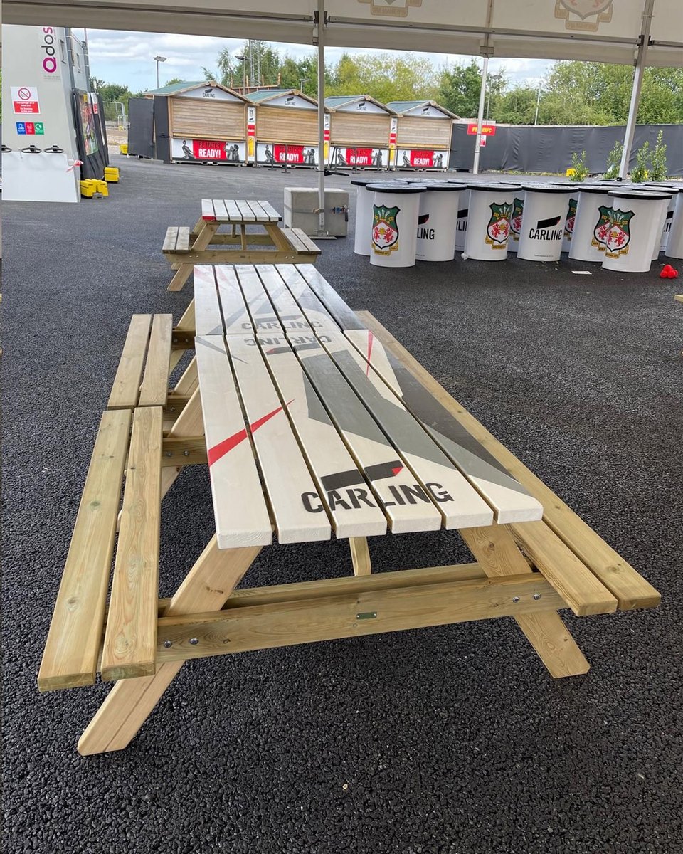 We're thrilled to announce that 10 of our Katrina picnic benches are now finding their perfect home in the fanzone at Wrexham FC! 
We can’t wait to see fans enjoying match days in style. 
#WxmAFC #MatchDayVibes #FootballFans #SupportLocalBusiness