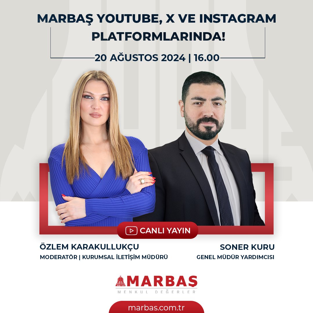 Marbaş Menkul Değerler (@marbas_menkul) on Twitter photo Bugün Saat 16.00'da Özlem Karakullukçu'nun ( <a href="/ozlemkarakul/">ÖZLEM KARAKULLUKÇU</a> ) Konuğu Genel Müdür Yardımcımız Soner Kuru ( <a href="/sonerkuru/">Soner Kuru</a> ) Borsa İstanbul İle İlgili Değerlendirmelerde Bulunacak.
Youtube Kanalımıza Ulaşmak İçin Tıklayınız.
youtube.com/channel/UCqN7l…
#herzamanyanında Bugün Saat 16.00'da Özlem Karakullukçu'nun ( <a href="/ozlemkarakul/">ÖZLEM KARAKULLUKÇU</a> ) Konuğu Genel Müdür Yardımcımız Soner Kuru ( <a href="/sonerkuru/">Soner Kuru</a> ) Borsa İstanbul İle İlgili Değerlendirmelerde Bulunacak.
Youtube Kanalımıza Ulaşmak İçin Tıklayınız.
youtube.com/channel/UCqN7l…
#herzamanyanında