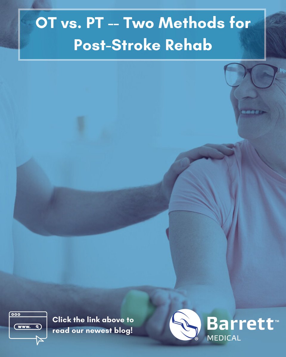 barrettmedical's tweet photo. The benefits of EARLY rehab intervention after a stroke event are huge --

But sometimes it's difficult to know where to start. 

Want to learn more about OT/PT's distinctions?

Check out our newest blog: https://t.co/fEx9e8KVLu https://t.co/4tdhfAboh6