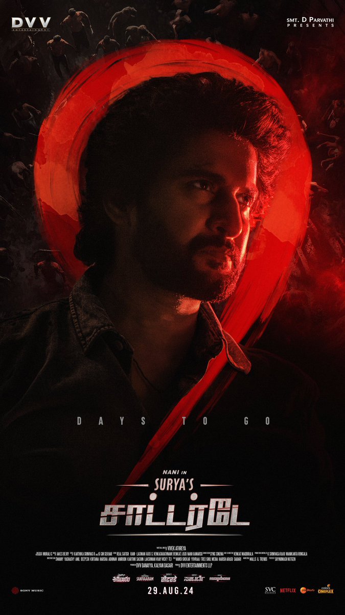 MmuFilmFactory's tweet photo. The fire in his eyes says it all 🔥

You’ll be caught in his Eruption of Madness in 9 days 🤙🏻

#SaripodhaaSanivaaram 
#SuryasSaturday 
#Nani #priyankamo #sj #telugu #KottukkaaliFromAug23 #Kottukkaali https://t.co/GFWZDeglVB