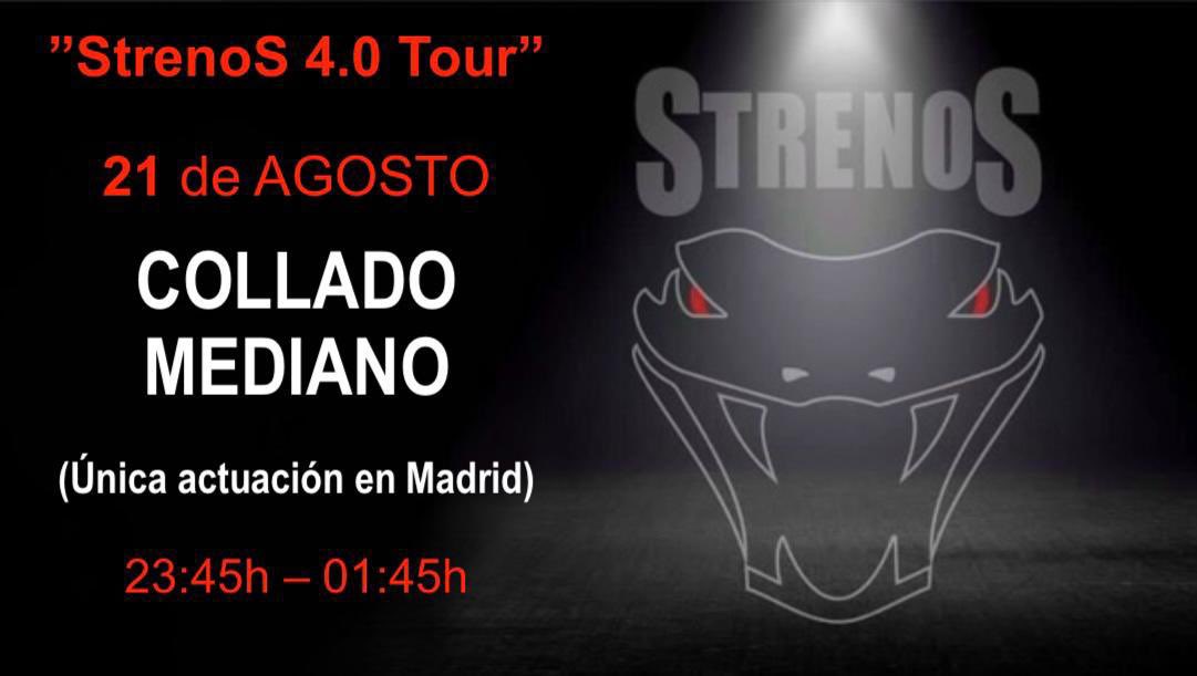 🚨 COLLADO MEDIANO 🚨

Mañana estaremos por allí dándolo todo 🤘🏻 Además, es nuestra única actuación este año en Madrid. 

¡Os esperamos!🐍

#strenosrockband #strenos40 #rock #concierto  #rockmusic #musicarock #fyp #fypシ #gira #españa 
 #sierrademadrid #colladomediano #madrid