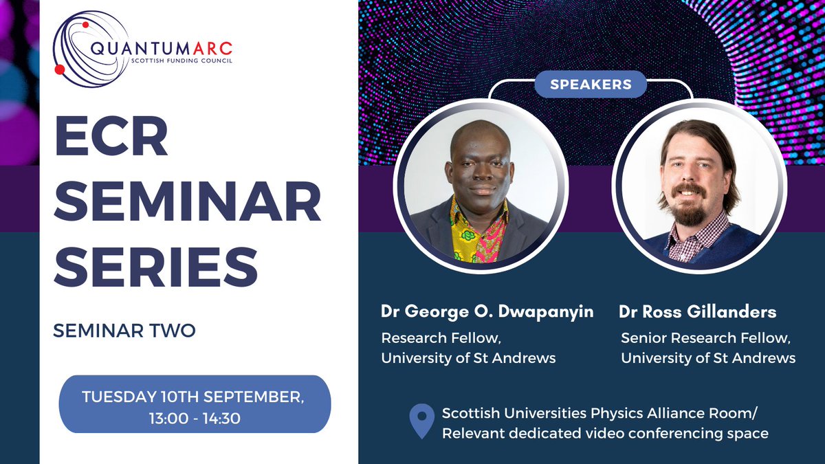 Quantum ARC (@arc_quantumtech) on Twitter photo 📢 Introducing the second seminar in our ECR series!
We're thrilled to be joined by Dr George O. Dwapanyin, <a href="/OpticaWorldwide/">Optica</a> Ambassador & Research Fellow at <a href="/univofstandrews/">University of St Andrews</a> & Dr Ross Gillanders, founder of <a href="/LightwaterSens/">Lightwater Sensors</a> 💥
📅 Tues 10th Sep, 1pm
👉 bit.ly/3LdcVvC 📢 Introducing the second seminar in our ECR series!
We're thrilled to be joined by Dr George O. Dwapanyin, <a href="/OpticaWorldwide/">Optica</a> Ambassador & Research Fellow at <a href="/univofstandrews/">University of St Andrews</a> & Dr Ross Gillanders, founder of <a href="/LightwaterSens/">Lightwater Sensors</a> 💥
📅 Tues 10th Sep, 1pm
👉 bit.ly/3LdcVvC