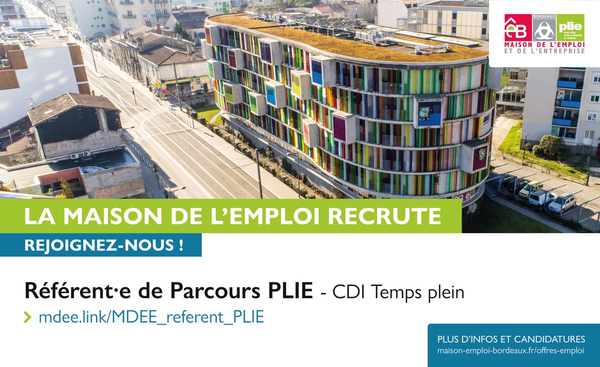 MDEEBORDEAUX's tweet photo. 📢 [NOUS RECRUTONS]

🚨 Pour renforcer notre équipe qui accompagne au quotidien les participants du #PLIE de #Bordeaux, nous recherchons :

💼 Référent·e de Parcours PLIE - #CDI
👉 https://t.co/CafETt6zyj

👀 + d'offres :
👉 https://t.co/DF0jAnkUdp

#insertion #emploi #mdee #job https://t.co/0rLhfxh4Tl
