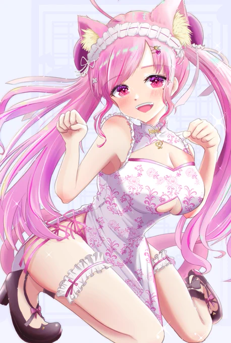 チーパオ流行ってる!?最近描かせていただいたチーパオ桃奈みゆいさん! 